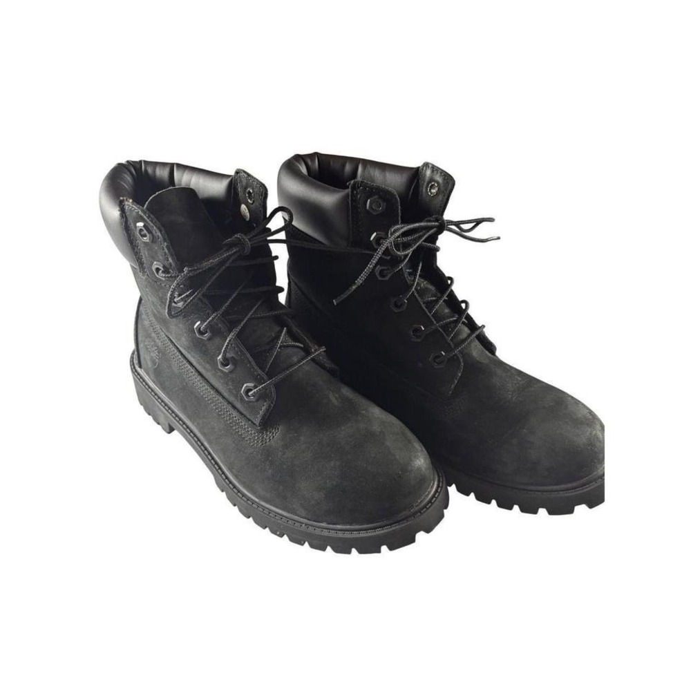 Timberland‎ 6 Inch Premium Waterproof Work Boots Black Nubuck Leather SZ 5.5